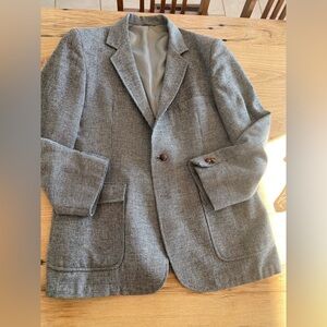 Gray Plaid Men's Blazer Suit‎ Coat Men’s Size Unmarked Preowned